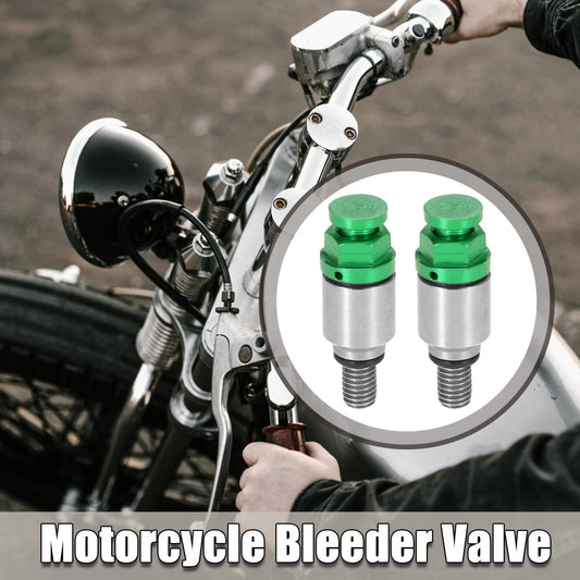 2 x M5x0.8 Motorcycle Screw Fork Air Bleeder Valve for Honda Yamaha Green