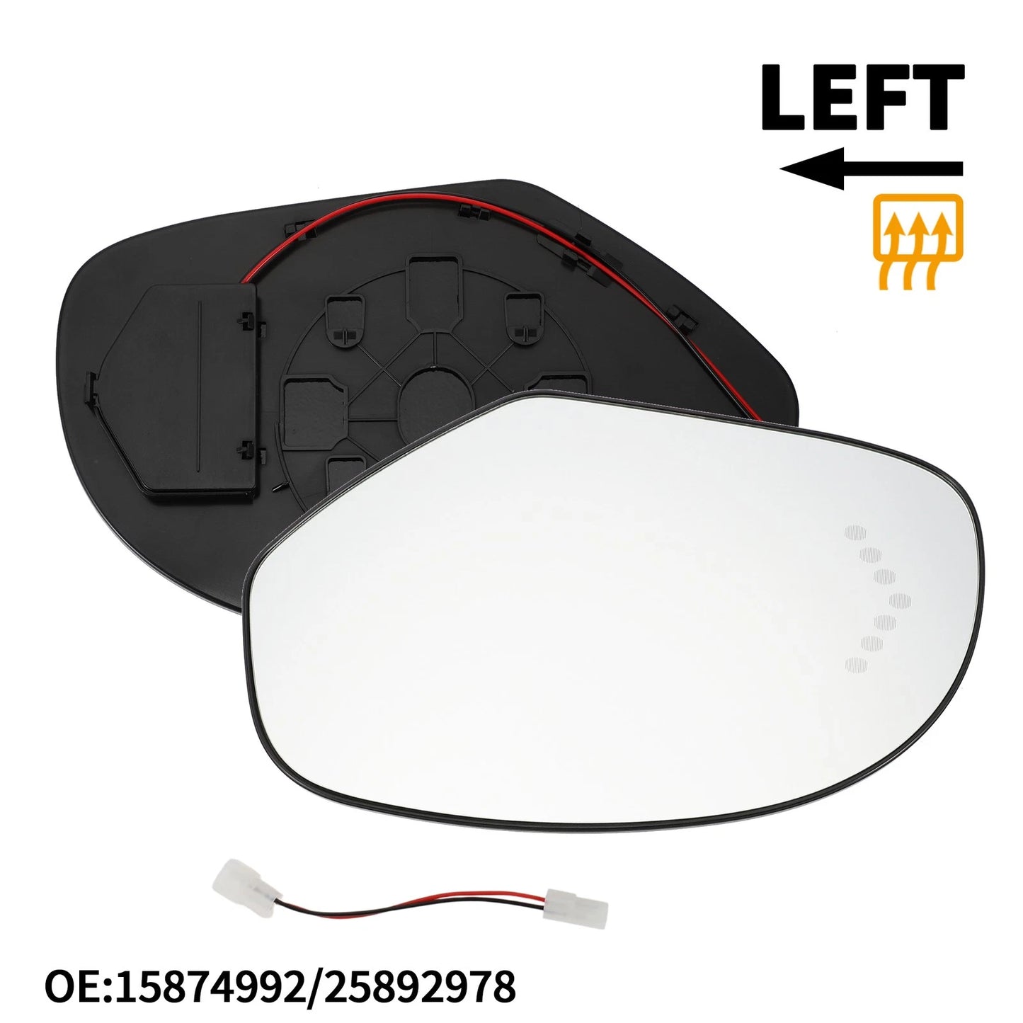Heated Left Mirror Glass Replacement for GMC Sierra 2500