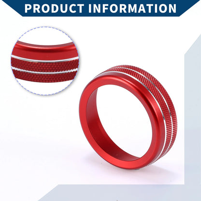 Radio Audio Tune Switch Knob Covers for Ford Mustang (2015-2021) 2 x Red