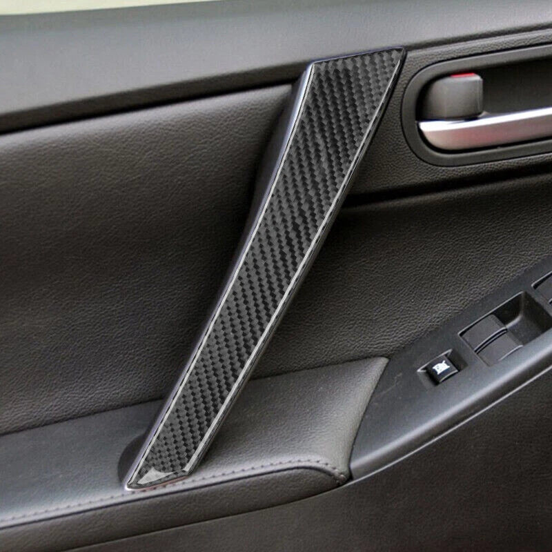 4X Carbon Fiber Door Handle Pull Trim Covers for Mazda 3 (2010-2013)