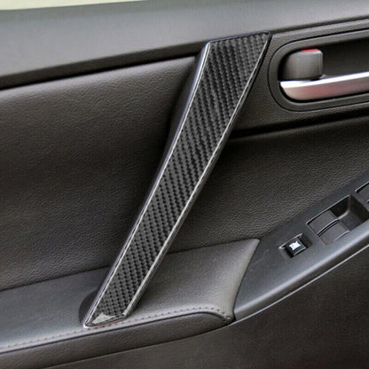 4X Carbon Fiber Door Handle Pull Trim Covers for Mazda 3 (2010-2013)