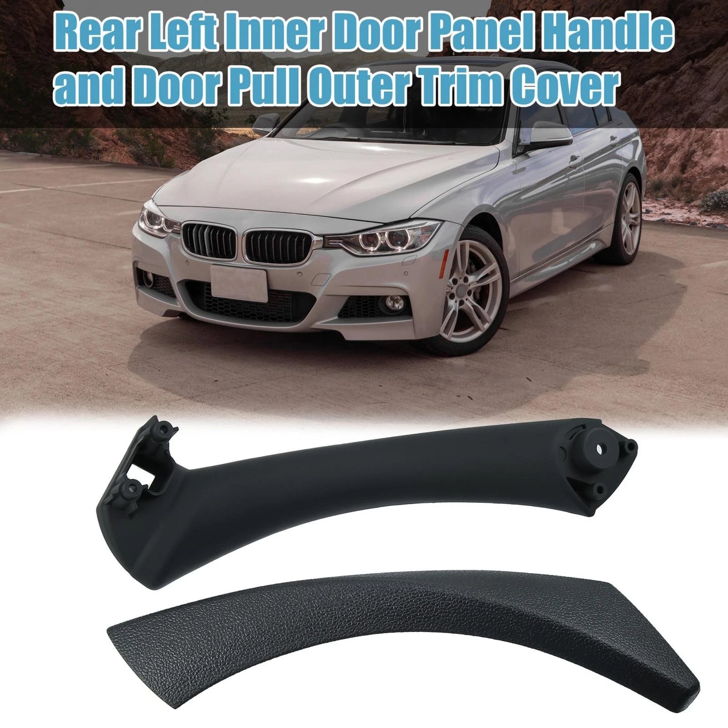 Rear Left Inner Door Panel Handle Outer Cover Black for BMW E90 (2005-2013)