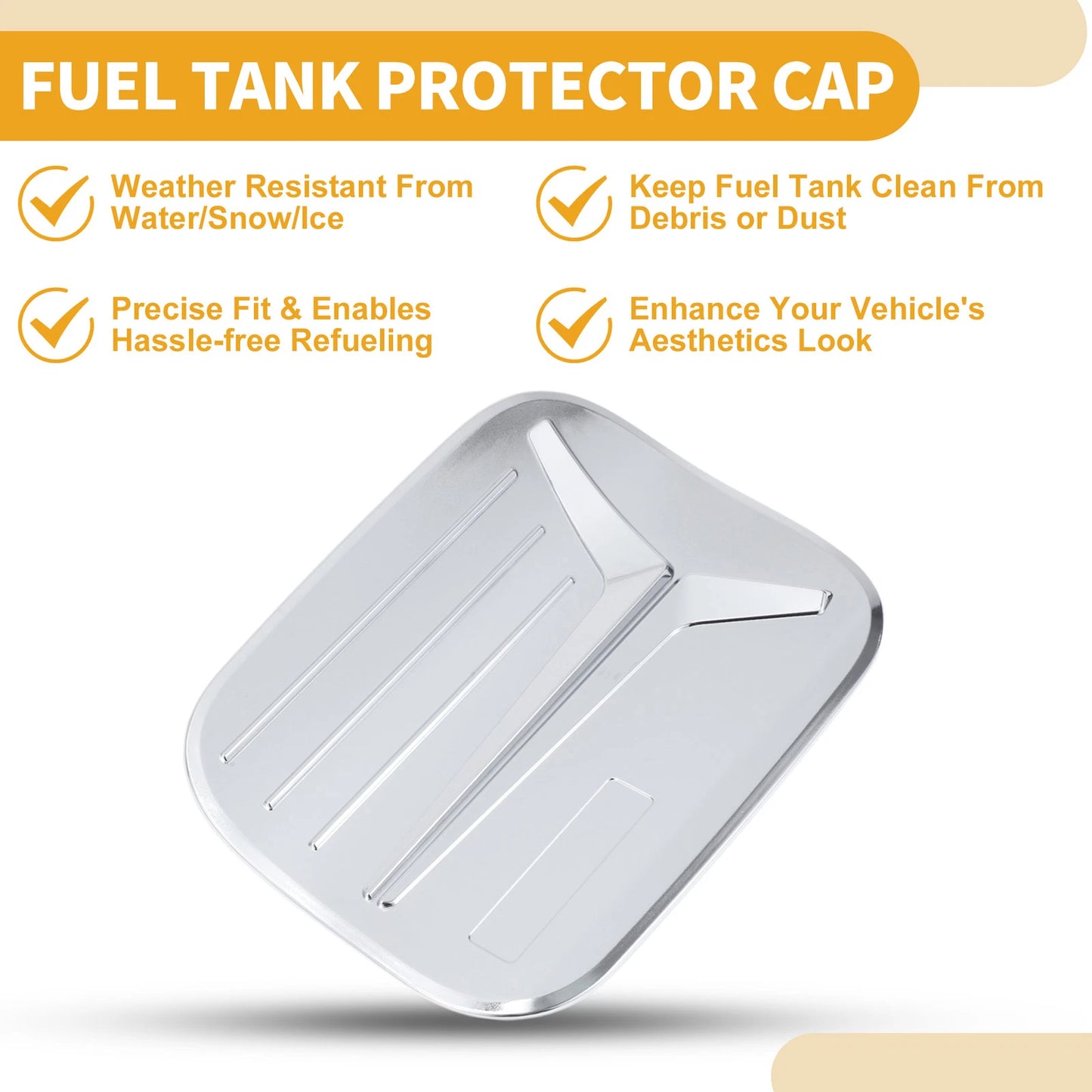 Fuel Tank Door Cap for Toyota Prius (2019-2023) Chrome Silver Tone