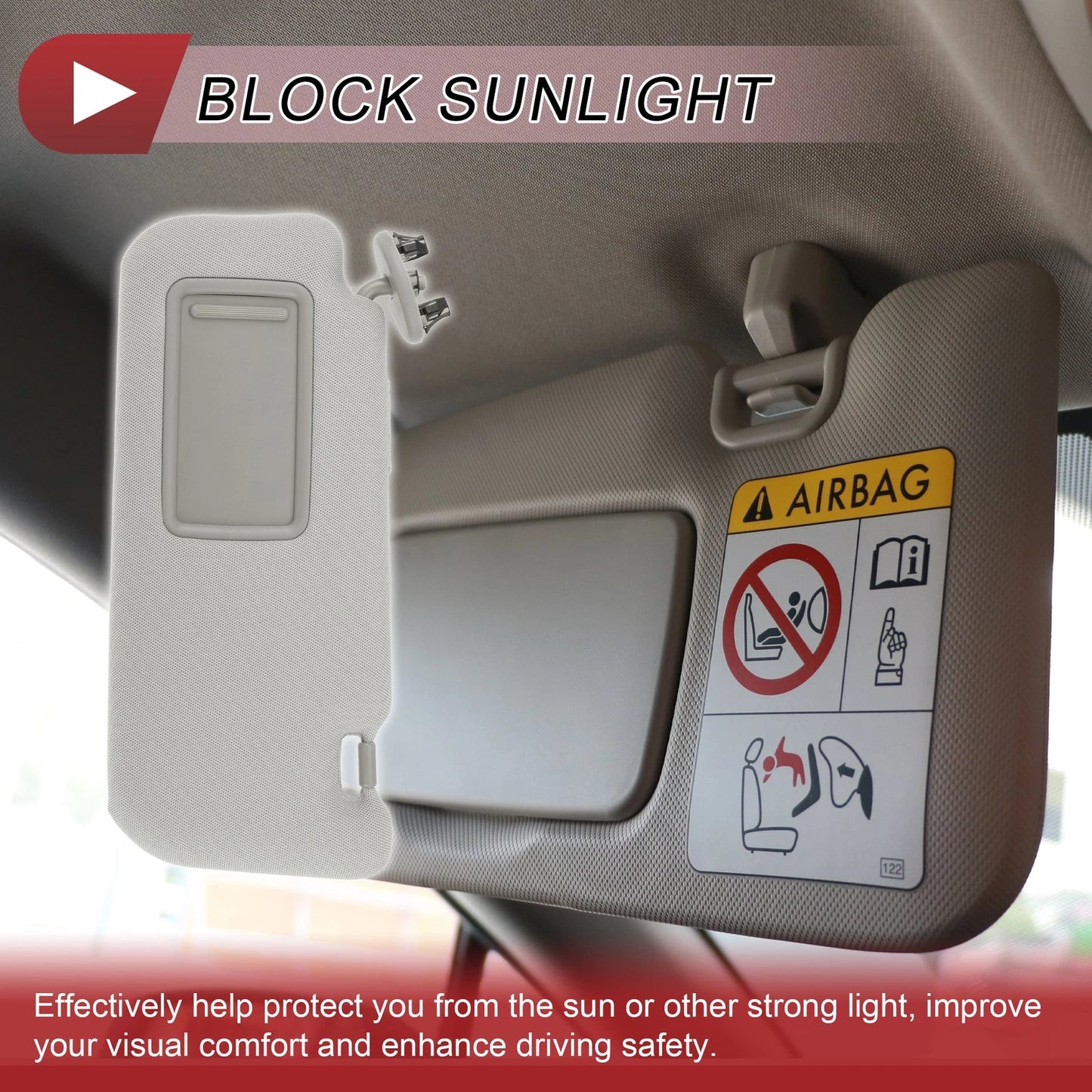 Left Driver Side Sun Visor for Toyota Corolla (2007-2013)