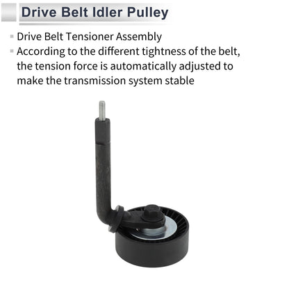Drive Belt Idler Pulley for BMW 5 Series (2002-2010) Black 1 x Piece