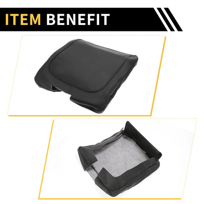 Center Console Armrest Cover for Dodge Ram Microfiber Leather Black