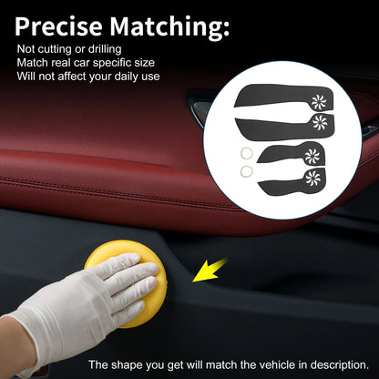 Car Door Anti Kick Pad Sticker Protector for Nissan Rogue (2014-2015) Black