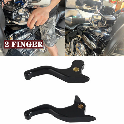 Black Brake Clutch Hand Levers Kit for Harley Softail Fat Boy (2016)