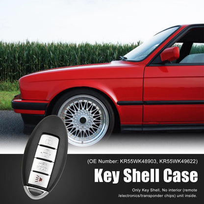 Key Fob Shell Case for Nissan Altima Maxima 4 Button Black (2002-2023)