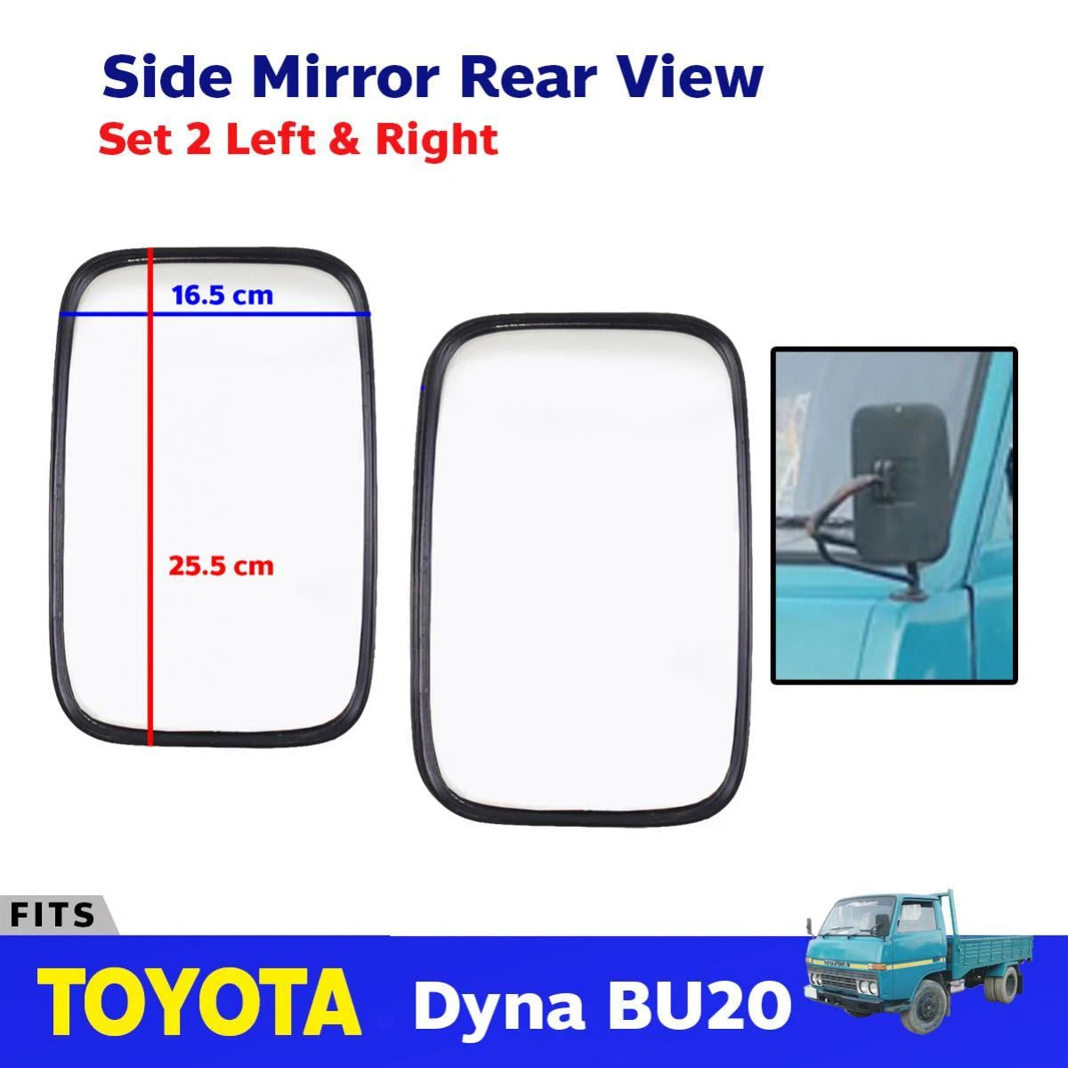 Side Exterior Mirror Rear View Pair LH+RH Fits Toyota Dyna BU20 Truck
