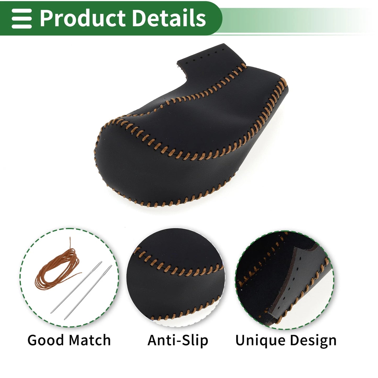 Car Gear Shift Knob Cover for Mazda CX-5 (2017-2022) - Black Brown Faux Leather
