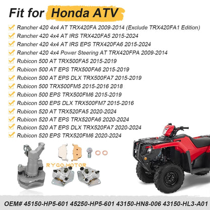 Front & Rear Brake Calipers for Honda Foreman Rubicon 500 (2015–2019)