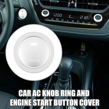 AC Knob Ring Engine Start Button Cover for Toyota Corolla (2014-2020) 4Pcs