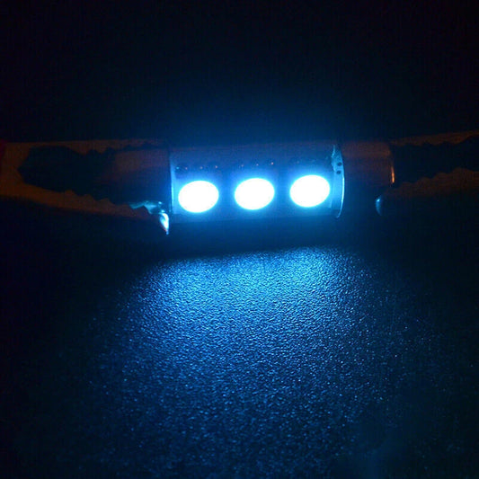 10PC Ice Blue LED Interior Light Bulbs Kit for Car Trunk Dome License Plate
