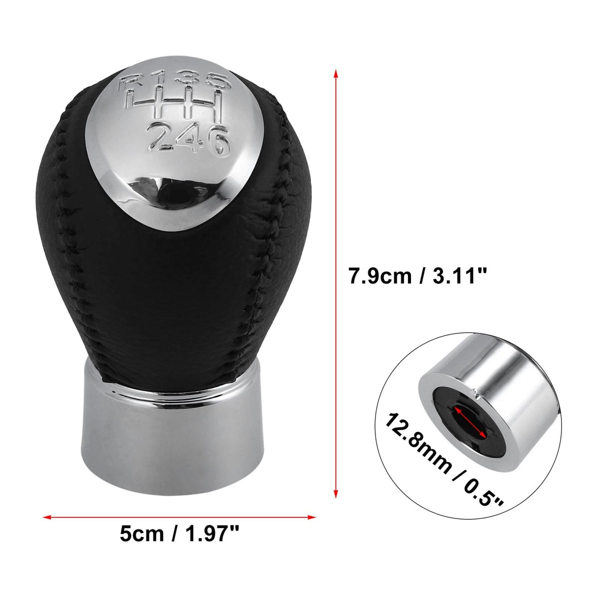 6 Speed Manual Gear Shift Knob Black for Mazda 3 5 6 323 626 RX8 (2004-2013)