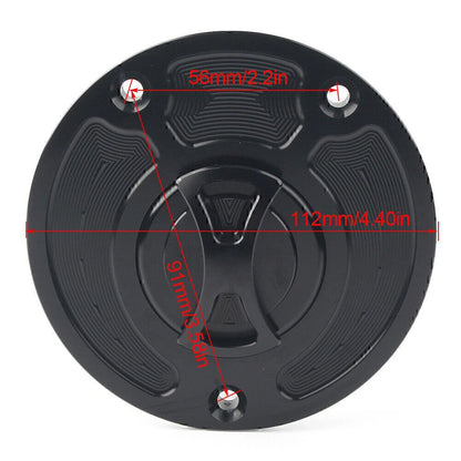 Aluminum Keyless Fuel Gas Tank Cap Cover for Kawasaki ZX10R ZX9R (2004-2023)