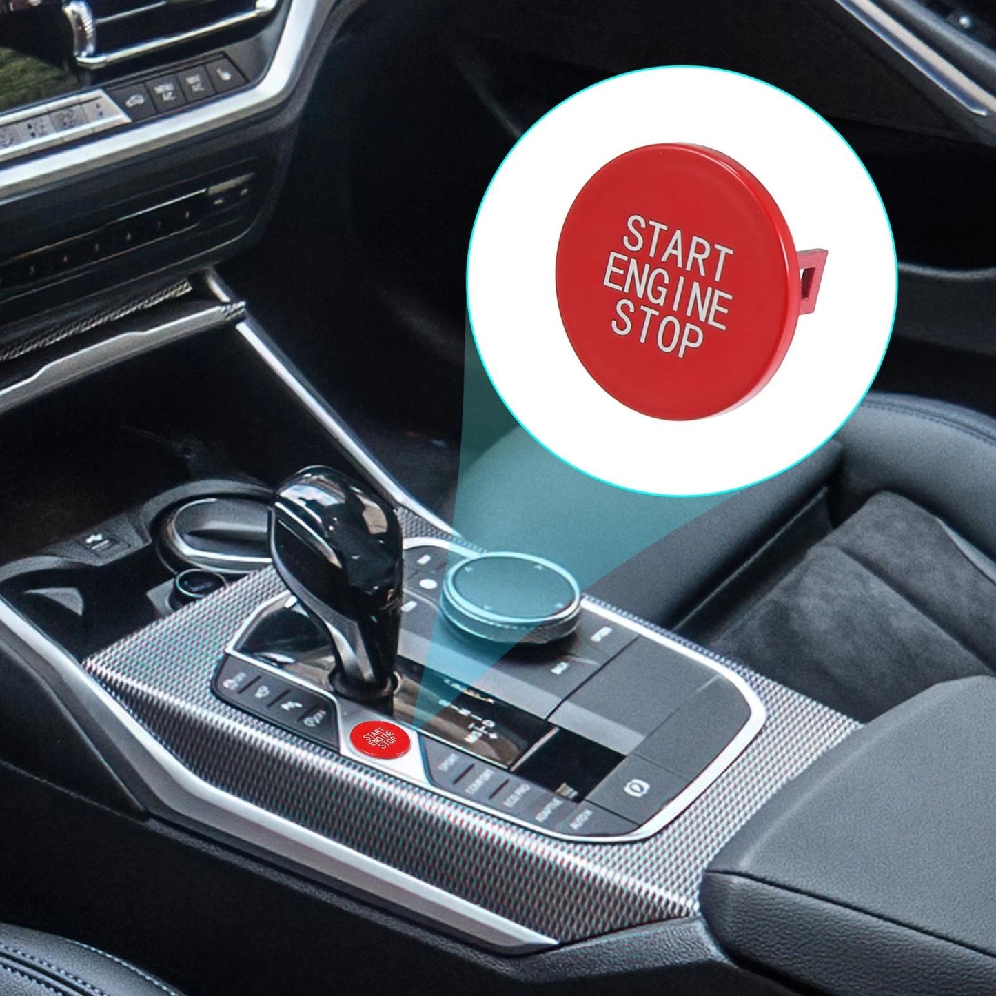 Push Start Stop Button Cover Trim Sticker for BMW 3 Series