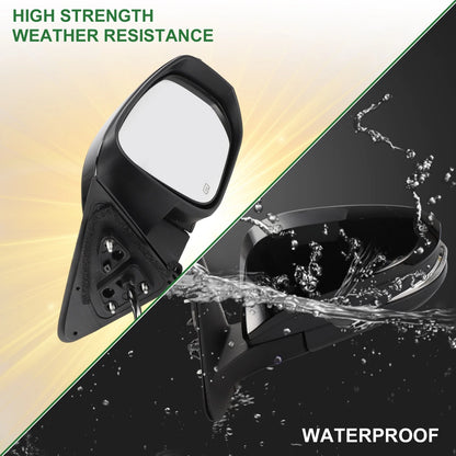 Right Side Door Mirror Manual Folding Gloss Black for Toyota Highlander (14-19)
