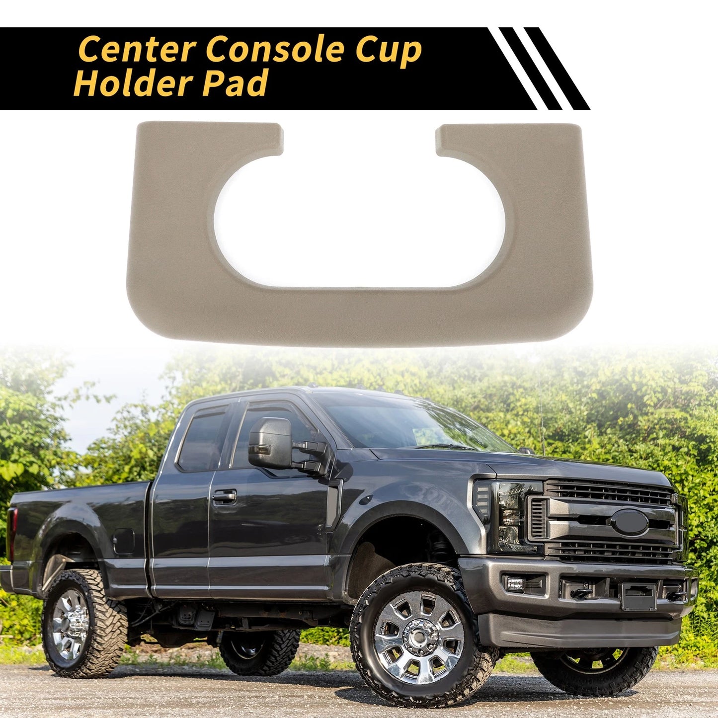 Cup Holder Armrest Pad for Ford F-250 F-350 (1999-2009) - Brown