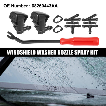 11pcs Front Windshield Washer Nozzle Kit for Jeep Grand 2011-2018