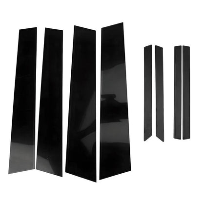 8 x Black Window Pillar Post Molding Covers for Honda Civic Sedan (2012-2015)