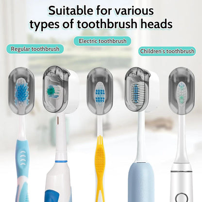 4 x Toothbrush Cap Covers Grey for Manual & Electric Toothbrushes