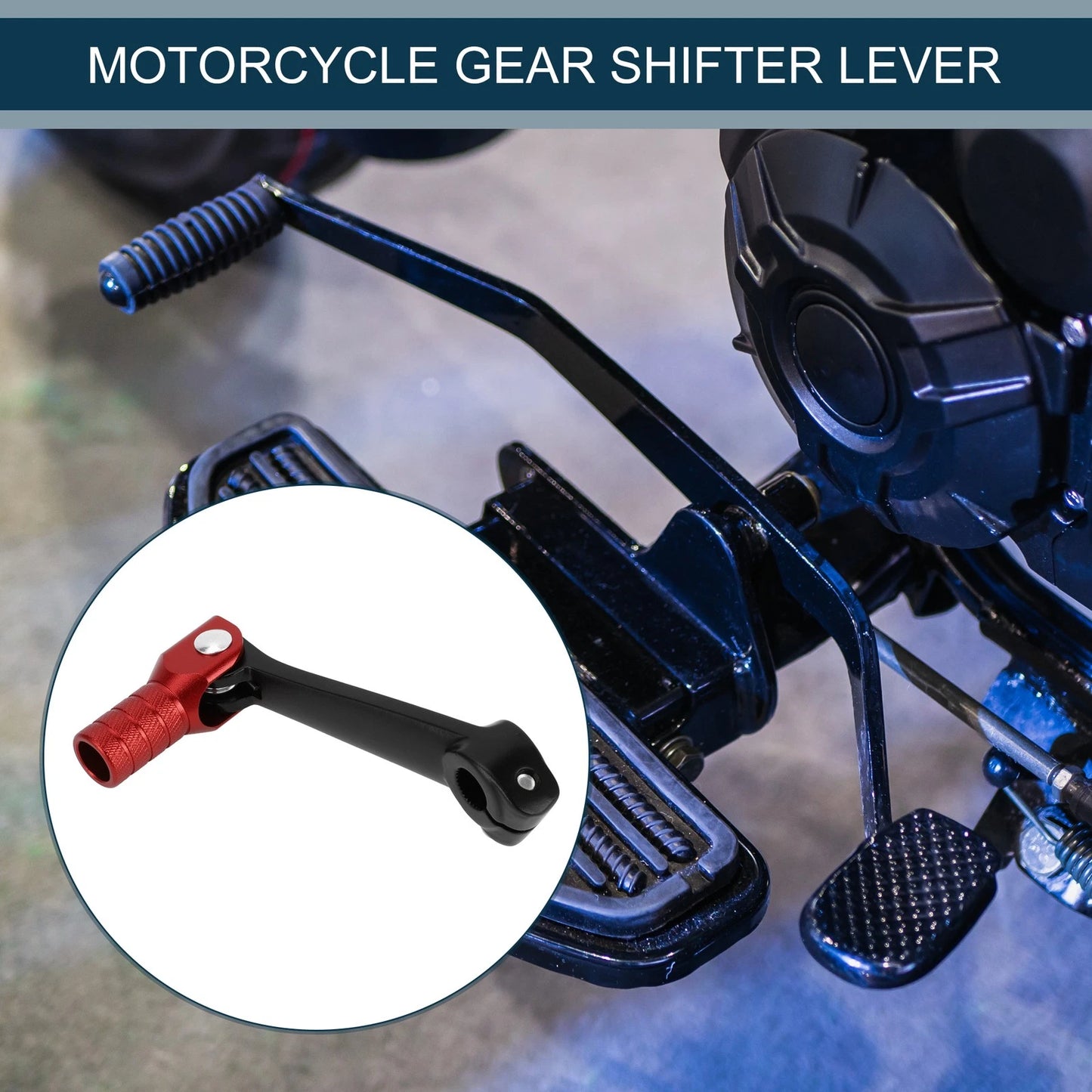 Folding Gear Shifter Lever Pedal Aluminum Alloy Black Red 1 Pcs for Motorcycle