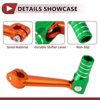 Folding Motorcycle Gear Shifter Lever for Bosuer M5 Orange Green Silver Tone