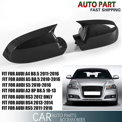 Carbon Style Wing Mirror Cover Cap for Audi A3 S3 Q3 A4 A5 A6 A8 RS6 (2009)