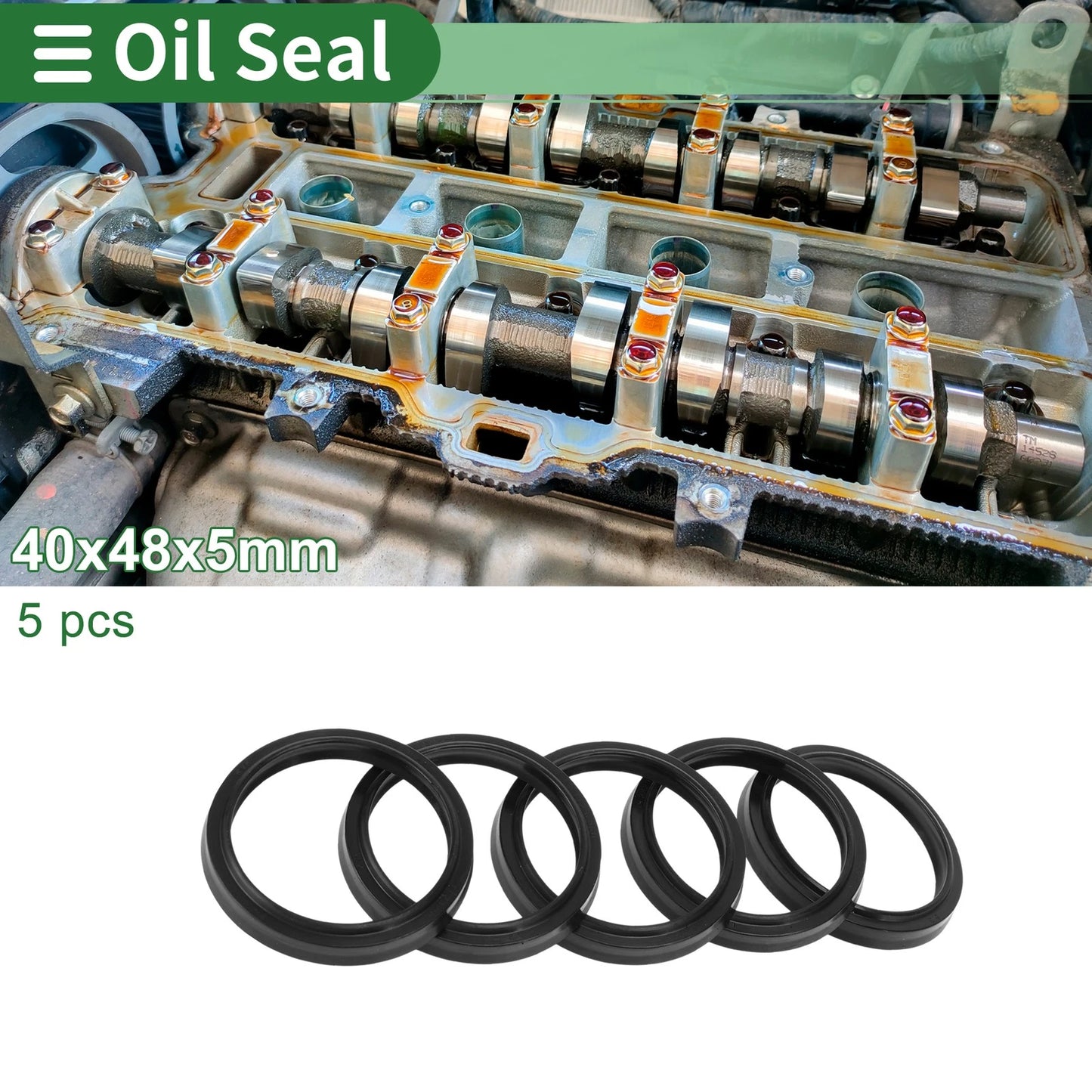 Oil Seal / 40x48x5mm / Seal Ring Rotary Shaft Seal NBR Rubber for Make Model