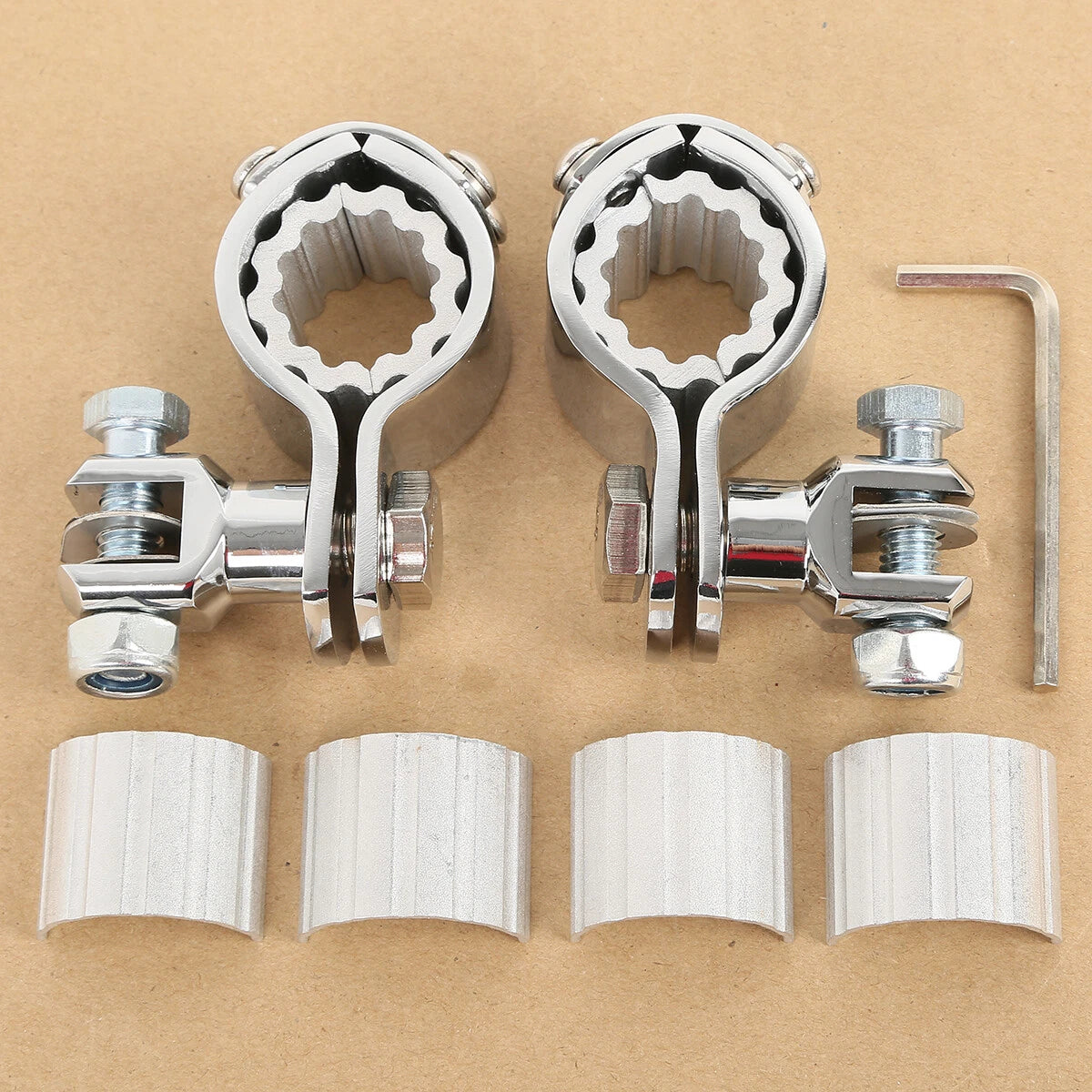 22mm 25mm 32mm 35mm Chrome Footpegs Peg Clamps for YAMAHA XV1600 XV1700 1900