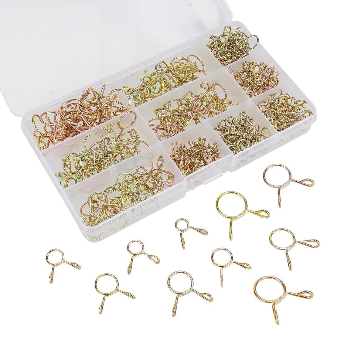 250pcs 5-14mm Fuel Line Hose Spring Clip Clamps