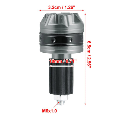 Pair 18mm Handlebar End Plug Bar Ends Aluminum Alloy Titanium for Motorcycle