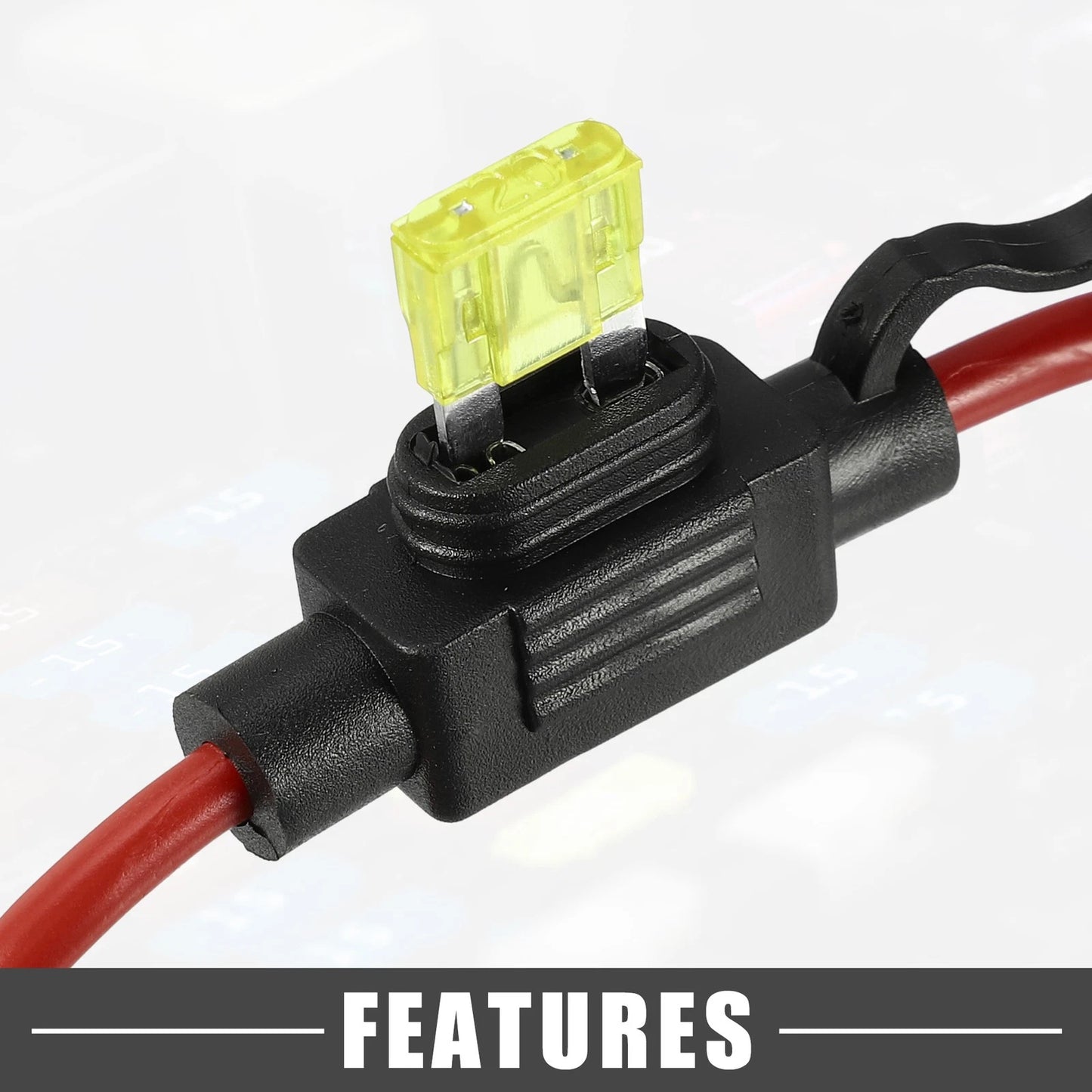 20A Mini Blade Style Fuse Set with 12 AWG Holder for Car