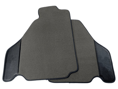 Gray Floor Mats for Ferrari F430 2004-2009 Carpet Carbon Fiber Leather