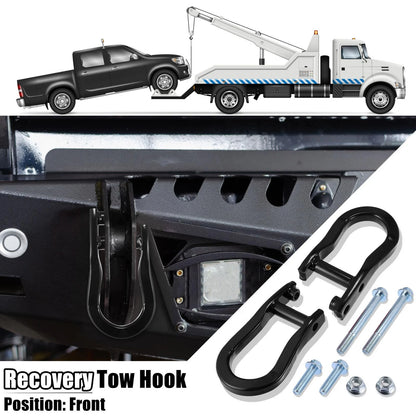 Front Tow Hook Kit for Chevy Silverado 1500 Black GMC