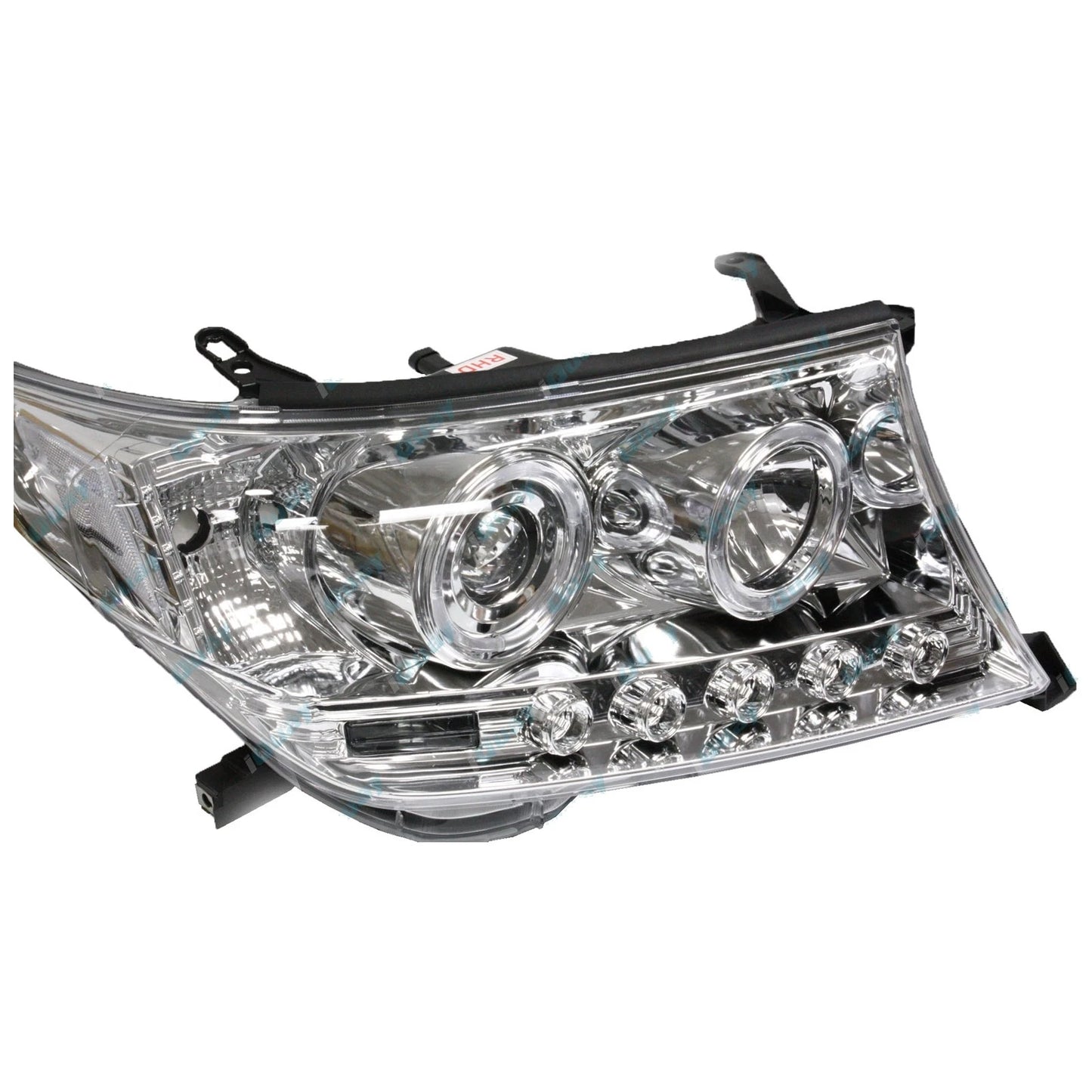 2 Headlights for Toyota Landcruiser 200 Series 07-15 Angel Eye Projector LED