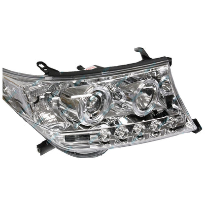 2 Headlights for Toyota Landcruiser 200 Series 07-15 Angel Eye Projector LED