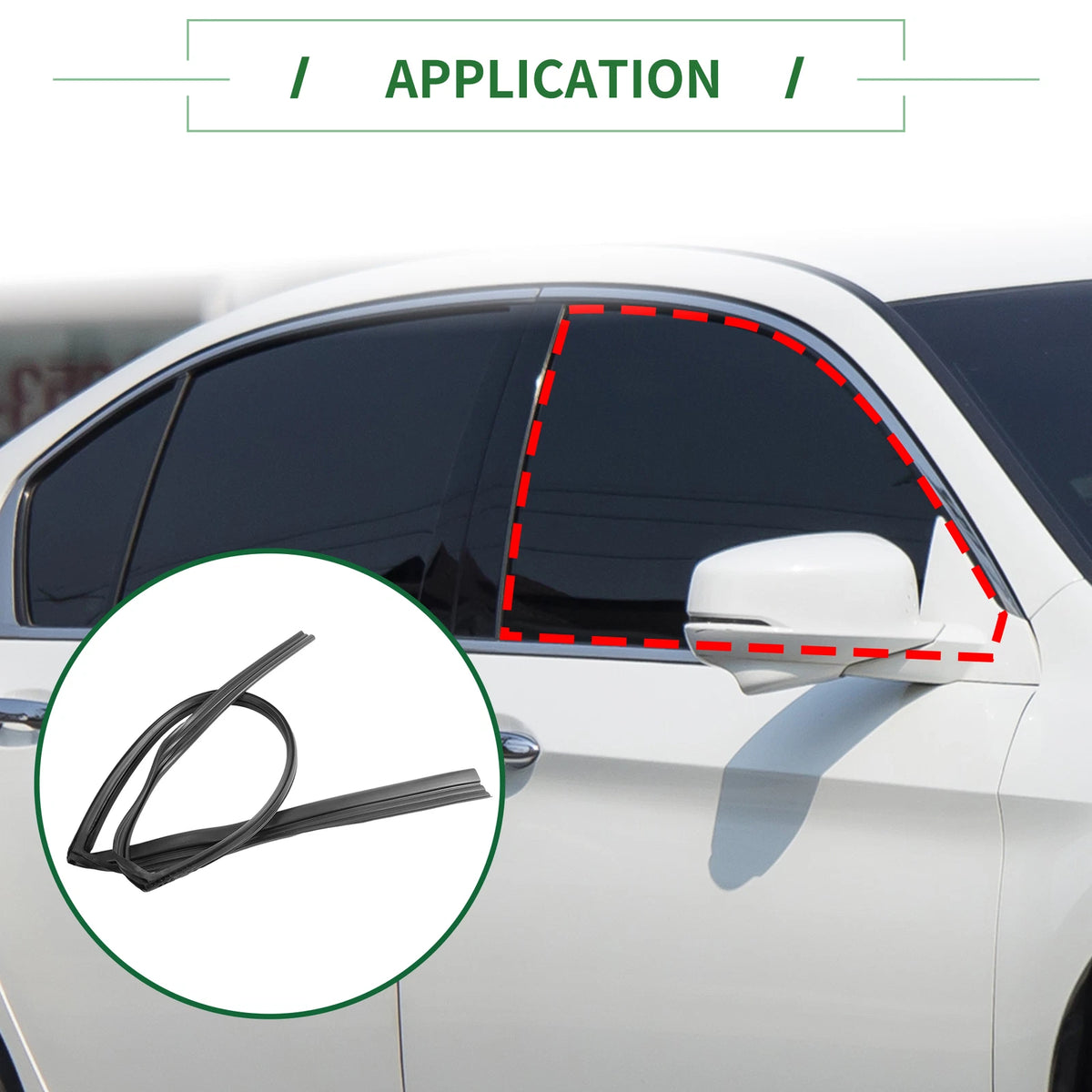 Rear Left Door Window Run Channel Seal Strip for Honda Accord (2003-2007)