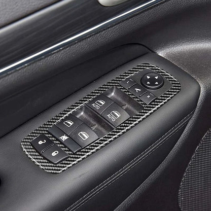 Carbon Fiber Window Control Buttons Cover Trim Fit for Grand Cherokee 2011-2019