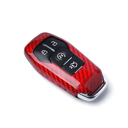 Red Carbon Fiber Key Shell Cover for Ford Explorer