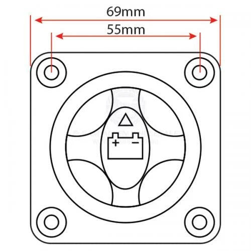 Battery Isolator Switch - Surface Mount for All Brands - 2 Position