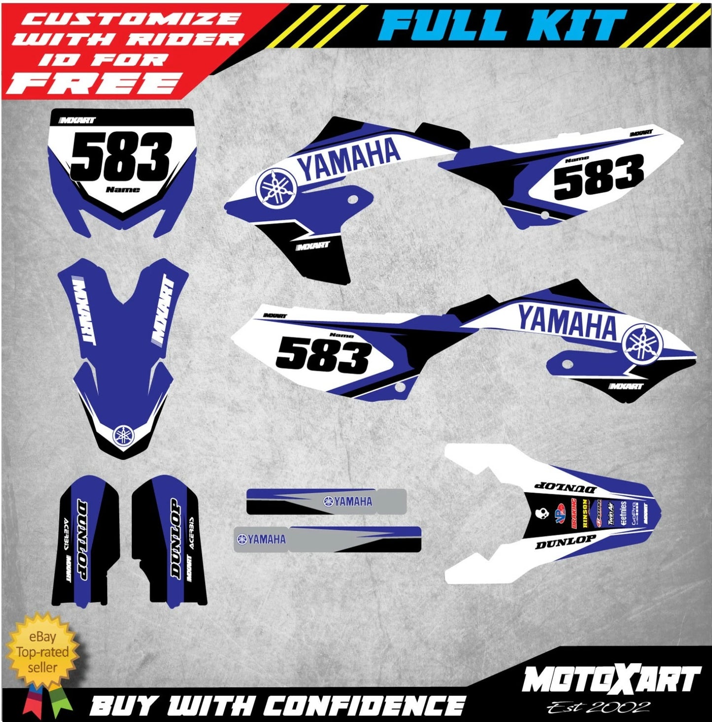 Dusty Style Full Sticker Kit Decals for Yamaha YZ 65