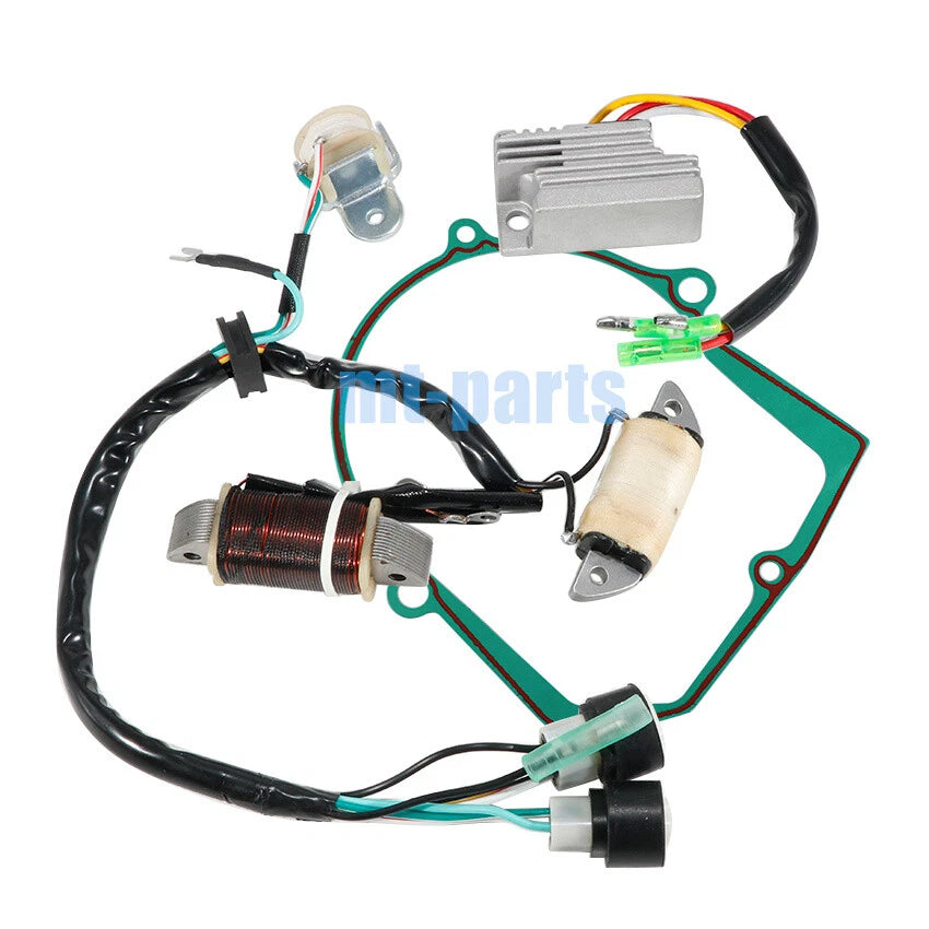 Magneto Stator Coil, Regulator Rectifier, Gasket for Yamaha YFM80U Moto-4 (1988)