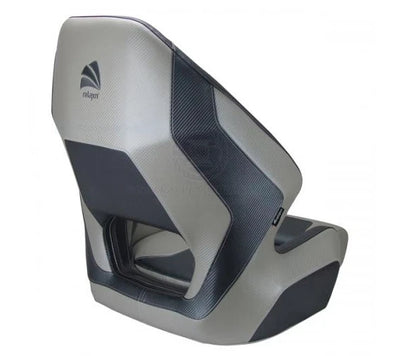 Relaxn Mako Series Premium Bucket Boat Seat Grey Carbon/Silver + Cover