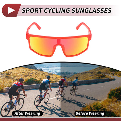 Motorcycle Riding Goggles Red Lens Red Frame Cycling Sunglasses