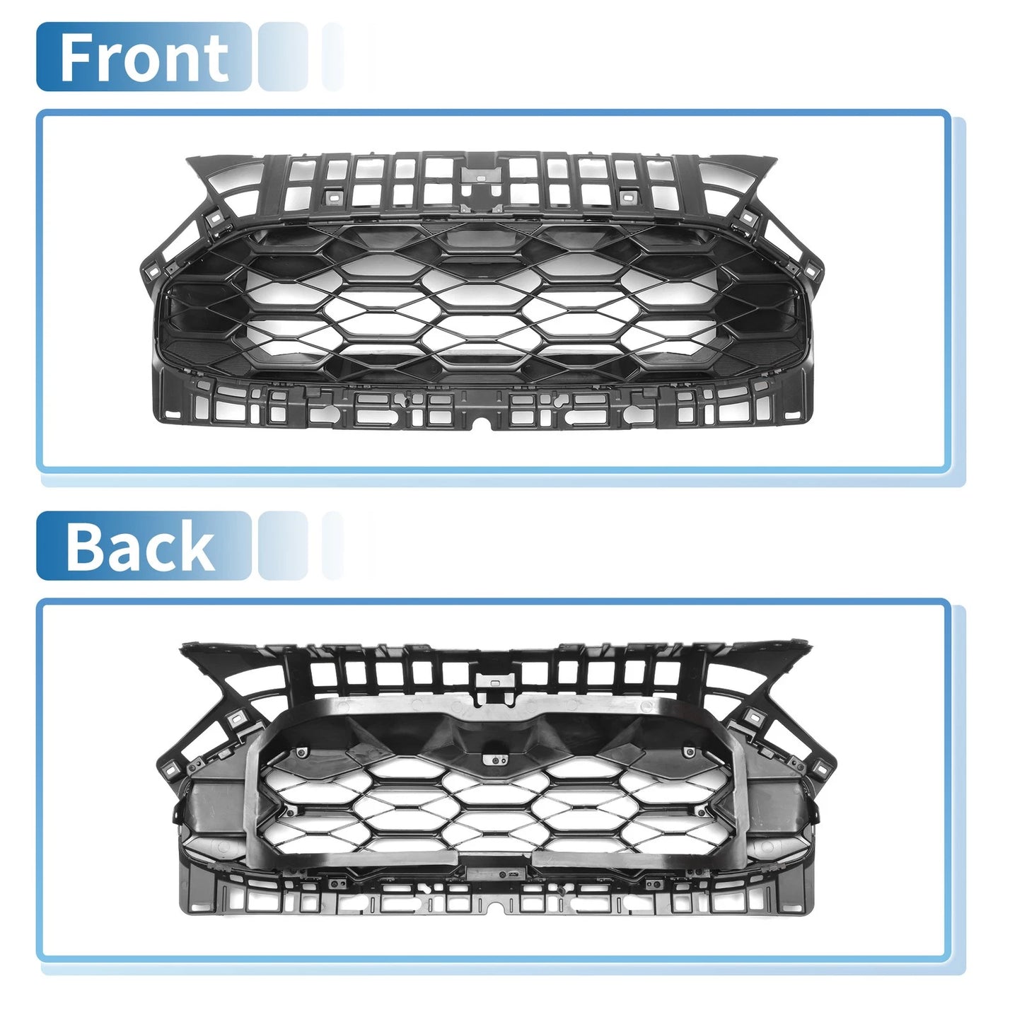 Front Upper Hood Bumper Grille for Honda HR-V 2023-2024 ABS Black