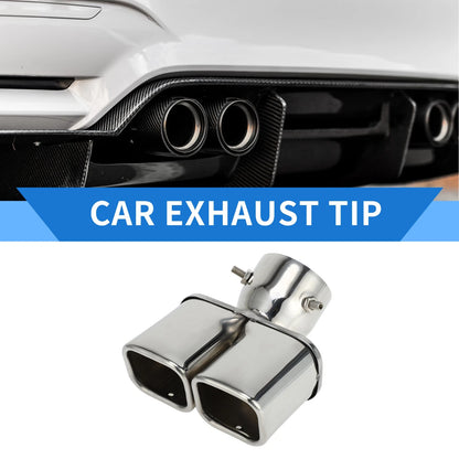 Exhaust Tip / Square Curved Slant Cut Dual / for Toyota Prado GDJ/TRJ150