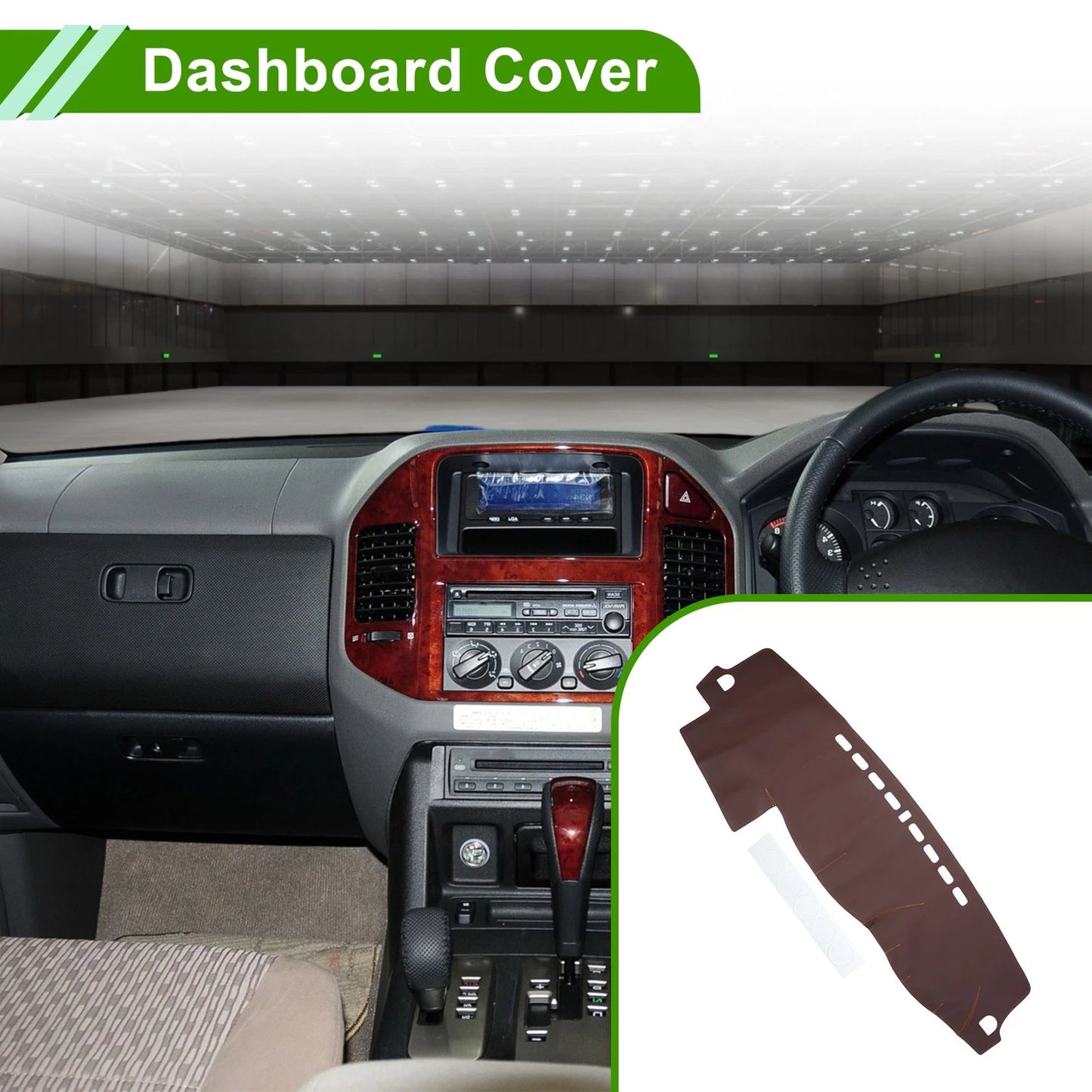 Dashboard Cover Mat for Mitsubishi Pajero (2008-2016) - Brown