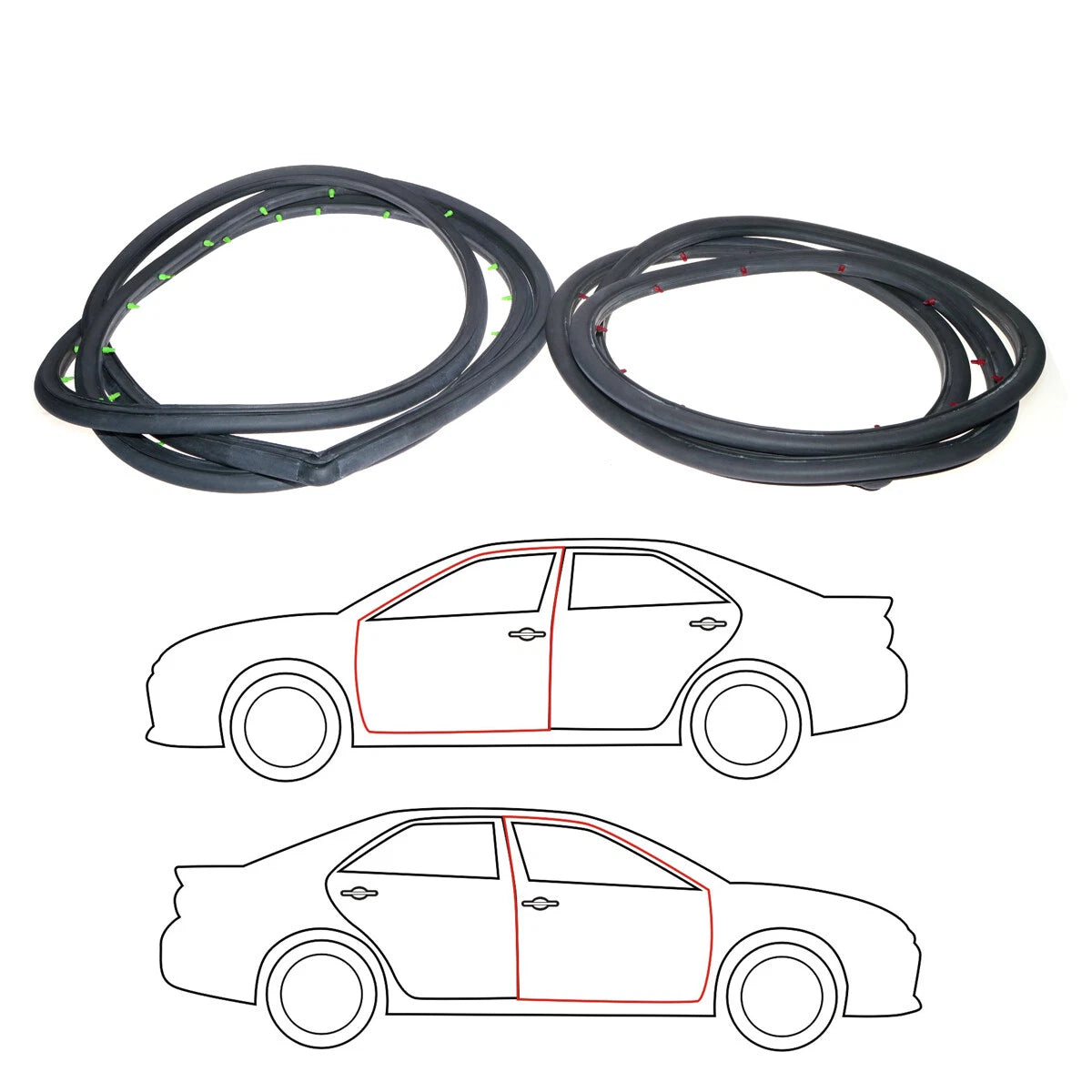 Front Door Weatherstrip x2 for Toyota Dyna U20, BU26, U30, BU40, HU40, WU40, WU50